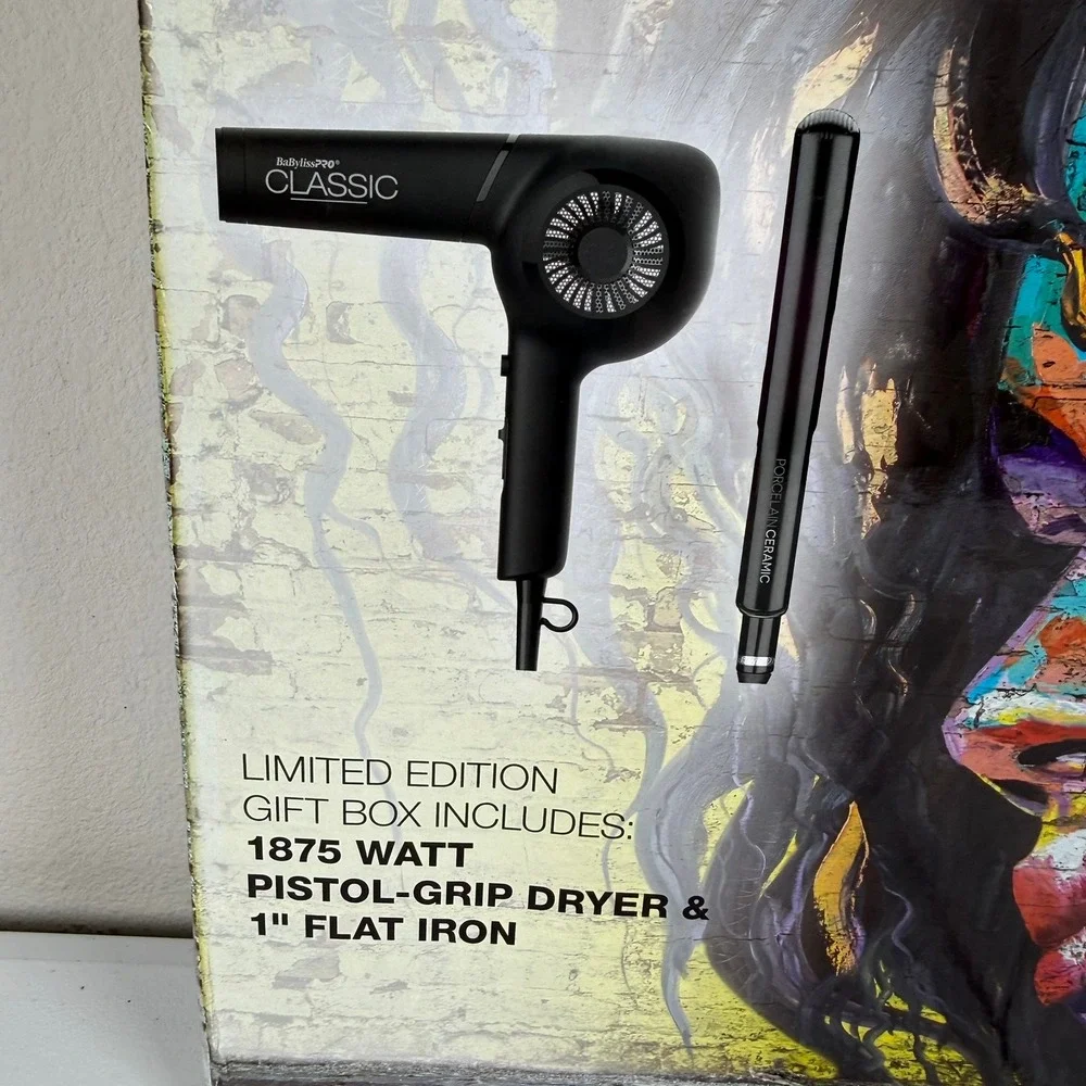 BaBylissPRO Limited Edition Pistol-Grip Dryer & Porcelain Ceramic Flat Iron Set
